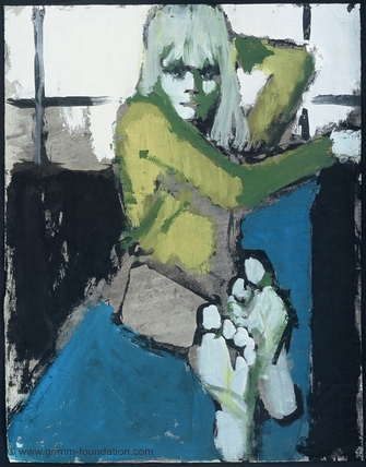 Gerd Grimm, M&auml;dchen auf Blau